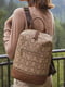 Рюкзак бежево-коричневый с принтом | 6264425 | фото 2