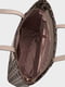 Сумка-тоут коричневая с принтом | 6264451 | фото 6