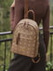 Рюкзак светло-коричневая с принтом | 6264456 | фото 2