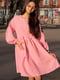 Платье А-силуэта в клетку розовое | 6264814