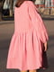 Платье А-силуэта в клетку розовое | 6264814 | фото 2