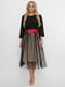 Сукня А-силуету в чорно-бежева в горох | 6271591 | фото 2