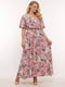 Платье А-силуэта розовое с цветочным принтом | 6271671 | фото 4