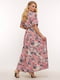 Платье А-силуэта розовое с цветочным принтом | 6271671 | фото 5