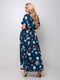 Сукня А-силуету синя з квітковим принтом | 6271709 | фото 2