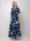 Сукня А-силуету синя з квітковим принтом | 6271709 | фото 4