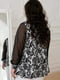 Блуза черная с цветочным принтом | 6271722 | фото 3