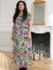 Сукня А-силуету в квітковий принт шифонова | 6271772 | фото 2