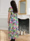 Платье А-силуэта в цветочный принт шифоновое | 6271772 | фото 3