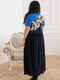 Платье А-силуэта сине-голубое с принтом | 6271856 | фото 2