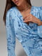 Платье А-силуэта голубое с принтом | 6269945 | фото 4