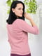 Блуза трикотажна в рубчик рожева | 6269621 | фото 3