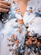 Блуза белая цветочный принт | 6269641 | фото 7
