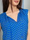 Блуза синяя в горошек | 6269667 | фото 5