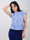 Блуза блакитний квітковий візерунок | 6269733 | фото 4