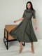 Сукня А-силуету кольору хакі | 6269858 | фото 6