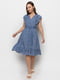 Сукня А-силуету синя в принт | 6276282 | фото 2
