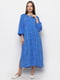 Сукня А-силуету блакитна в принт | 6276285 | фото 2
