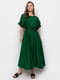 Платье А-силуэта темно-зеленое | 6276296 | фото 2