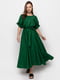 Платье А-силуэта темно-зеленое | 6276296 | фото 3