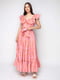 Платье А-силуэта  розовое с принтом | 6276310 | фото 3