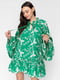 Сукня А-силуету зелена в принт | 6276314 | фото 2