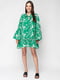 Сукня А-силуету зелена в принт | 6276314 | фото 3