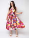 Платье А-силуэта разноцветное в принт | 6276321