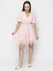 Платье А-силуэта розовое в принт | 6276326 | фото 3