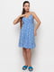 Сукня А-силуету синя в принт | 6276422 | фото 2