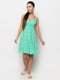 Сукня А-силуету зелена в принт | 6276423 | фото 3