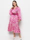 Платье А-силуэта розовое в принт | 6276425 | фото 3