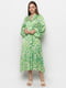 Сукня А-силуету зелена в принт | 6276436 | фото 2