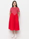 Сукня-футболка червона в смужку | 6276500
