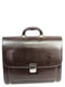 Чоловічий портфель з екошкіри 3 відділи, Jurom Польща 0-33-112 коричневий | 6276577 | фото 2