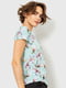 Блуза бирюзовая с цветочным принтом | 6280108 | фото 3