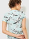 Блуза м'ятного кольору з квітковим принтом | 6280111 | фото 4