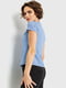 Блуза голубая с геометрическим принтом | 6280121 | фото 3