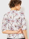 Блуза серо-сиреневая с цветочным принтом | 6280129 | фото 4