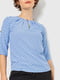 Блуза блакитна з геометричним принтом | 6280139 | фото 2