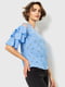Блуза блакитна з квітковим принтом | 6280154 | фото 3