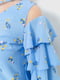 Блуза голубая с цветочным принтом | 6280154 | фото 5