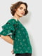 Блуза зеленая с цветочным принтом | 6280155 | фото 3
