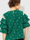 Блуза зеленая с цветочным принтом | 6280155 | фото 4