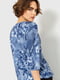 Блуза синяя с цветочным принтом | 6280190 | фото 4