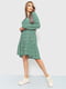 Платье А-силуэта зеленое с цветочным принтом | 6280561 | фото 3