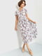 Платье А-силуэта серое с цветочным принтом | 6280568 | фото 2