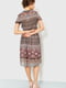 Платье А-силуэта коричневое с принтом | 6280581 | фото 4