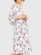 Платье А-силуэта серо-пудровое с цветочным принтом | 6280591 | фото 2