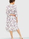 Платье А-силуэта серо-пудровое с цветочным принтом | 6280591 | фото 4